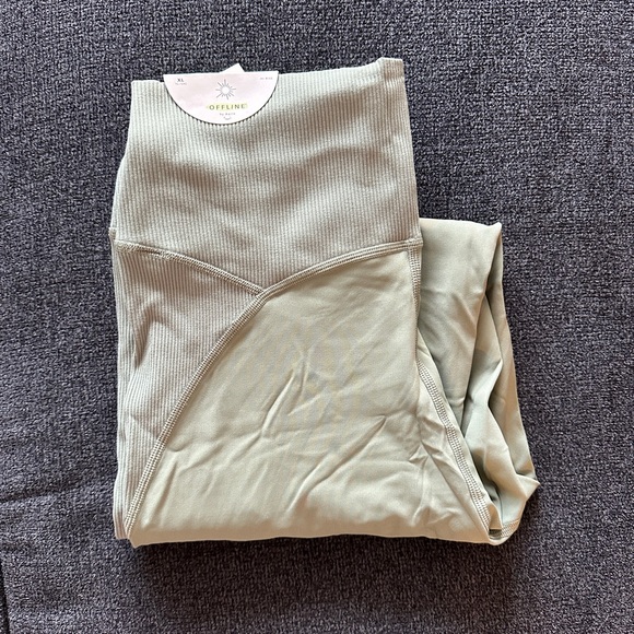 Offline Super Hi Rise Workout Legging Ribbed Green - Picture 1 of 5